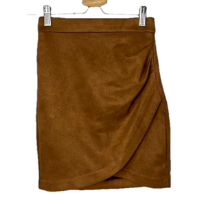 Dynamite Faux Suede Wrap Skirt